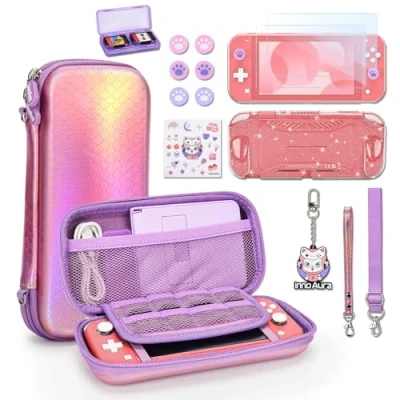 Image of innoAura Switch Lite Case, Accessories Bundle with Carry Screen Protector, Game Bag