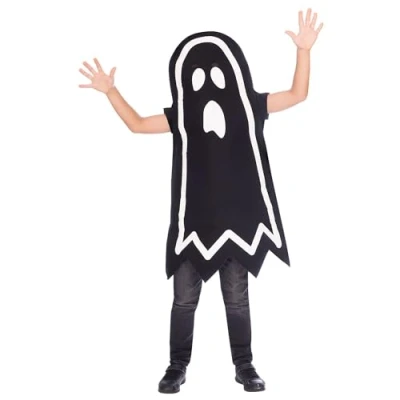 Image of amscan 9907104 Unisex Kids Halloween Glow in the Dark Stick Ghost Fancy Dress Costume Age: 8 10 Years