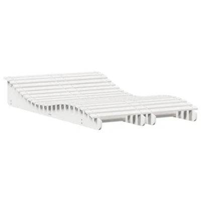 Image of vidaXL White Solid Pine Wood Sun Loungers Bed 2 Pack S Shaped Outdoor for Garden, Patio, Pool