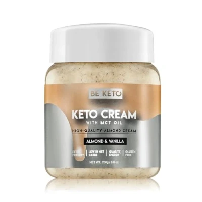 Image of BeKeto Keto Cream Almond and Vanilla with MCT Oil Plant Based Spread for Vegan Friendly Food Gluten Free 250g