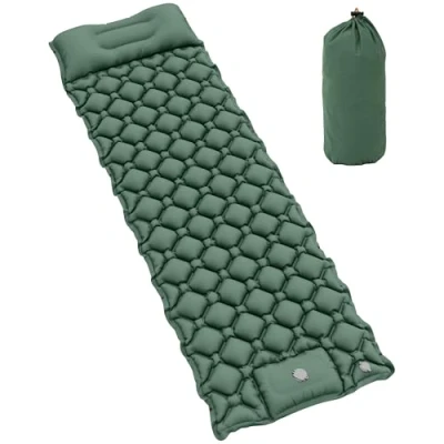 Image of YITAHOME Inflating Sleeping Pad,Camping Mat with Built in Foot Pump,Built Pump Bag Large Pillow,Durable Compact Waterproof for Camping, Backpacking, Hiking, Tent Trap Traveling(Light Green)