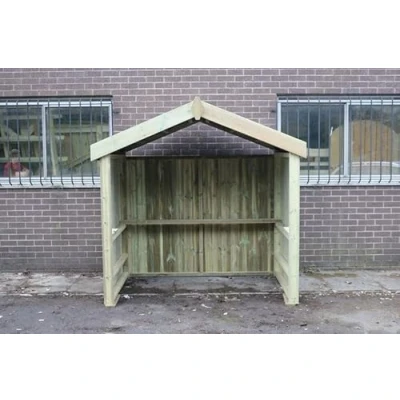Image of XL Smoking Shelter with Apex Roof Timber L119 x W170 H224 cm Minimal Assembly Required