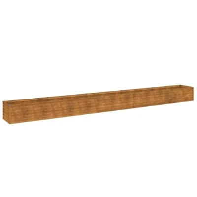 Image of vidaXL Large Garden Raised Bed in Durable, Rustic Corten Steel Outdoor Weathering Planter Box for Cultivating Plants and Herbs, 482x50x36cm