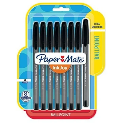 Image of Paper Mate InkJoy 100ST Ballpoint Stick Pens, Medium Point, Black Ink, 8 Count (Pack of 2)