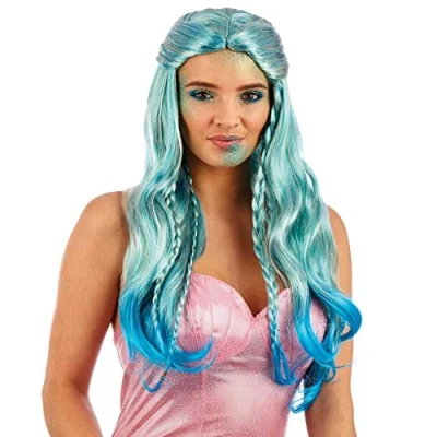 Image of Fun Shack Mermaid Wigs for Women, Wig, Hair Accessories, Coloured Long Fancy Dress Wig One Size