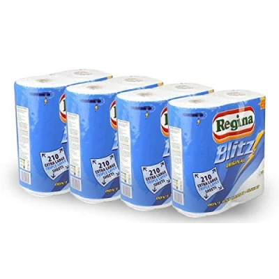 Image of 24 Rolls Of Regina Blitz 3ply Kitchen Roll Paper Towels 70 sheets each roll.