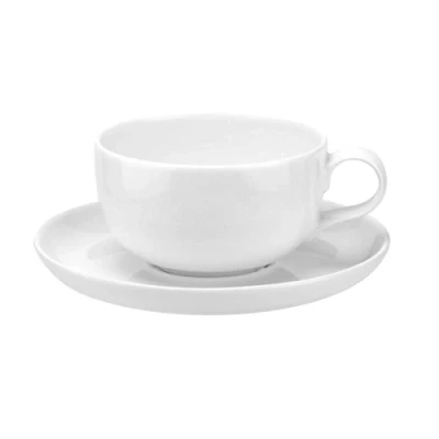 Image of Portmeirion Choices White 9fl oz Teacup and Saucer Set of 2
