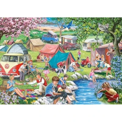 Image of The House of Puzzles Pitch Perfect Jigsaw 1000 Piece Jigsaws For Adults, Artist Illustrated, Scenic Landscape, Deluxe Puzzle Gifts