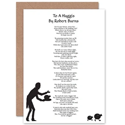 Image of ROBERT BURNS POEM LYRICS TO A HAGGIS SCOTLAND BLANK GREETINGS CARD