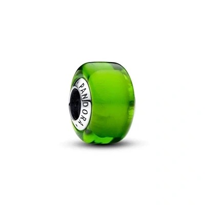 Image of Pandora Moments Sterling silver charm with green Murano glass