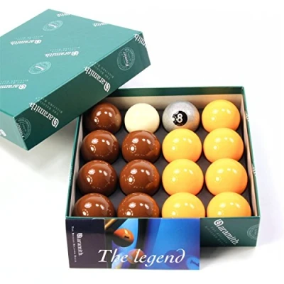 Image of Aramith EXCLUSIVE Premier SILVER 8 BALL Edition YELLOW and BROWN Pool Balls