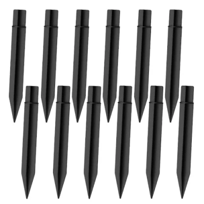 Image of RIMOL Plastic Ground Spikes, 8.25 inch Solar Torch Lights Replacement ABS Stakes for Garden Outdoor Yard Christmas Pathway Markers (12 PCS, Black)