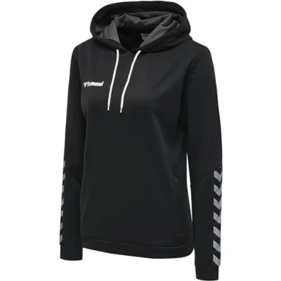 Image of Hummel Women&#039;s Hmlauthentic Poly Hoodie Woman Hoodie, womens, 204932 2114 XL, black/white, XL