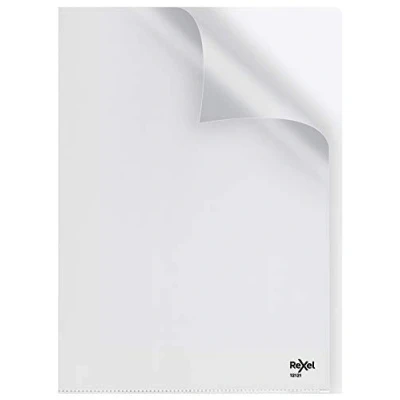 Image of Rexel Nyrex Premium A4 Document Folder, Clear Embossed, 100mic, Cut Back, L Pack of 25, 12121