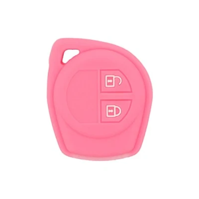 Image of BROVACS Silicone Cover Protector Case Holder Skin Jacket Compatible with SUZUKI 2 Button Remote Key Fob CV4545 Pink