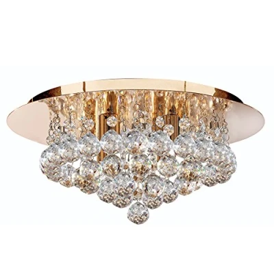 Image of Hanna 4 Light Ceiling Semi Flush Gold with Crystals, G9