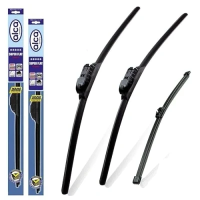 Image of alca Germany Set of 3 Windscreen Wiper Blades Super Flat Front Rear 26&quot;20&quot;TL 15&quot;X5 Fits Volvo XC60 2009 2010 ASF2620TL15X5