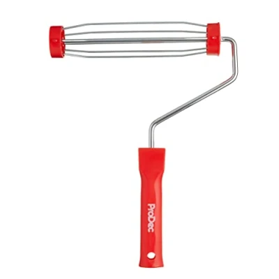 Image of ProDec PRFR005 Plastic Handle Trade Professional Paint Roller Frame with Anti Slip 5 wire cage and Push Fit for Extension Pole, 9&quot; x 1.75&quot;
