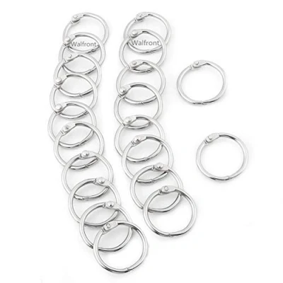 Image of 20 Pcs Round Shape Metal Loose Leaf Binder, Nickel Plated Hinged Book Binder Split Rings, Ring Keychain Key Rings Clip for DIY Scrapbook/Photo Album/Memo/Menu Craft (38mm)