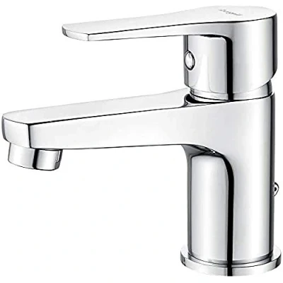 Image of Ibergrif M11057 Bathroom Basin Taps, Sink Taps Mixers Chrome Brass with UK Standard Hoses