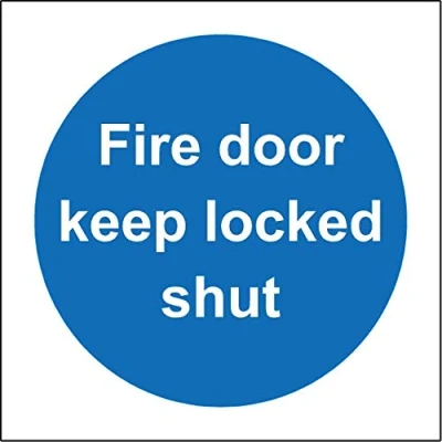 Image of Fire door keep locked shut Safety sign 1.2mm Rigid plastic 100mm x