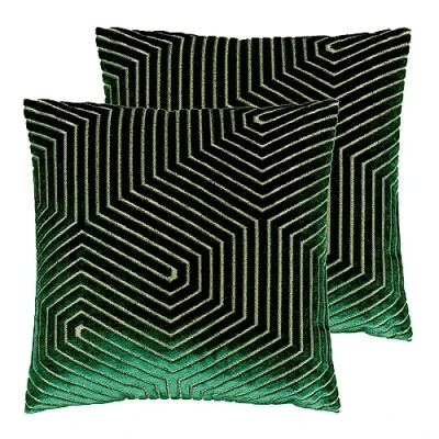 Image of Paoletti Evoke Cut Velvet Feather Filled Cushion Twin Pack