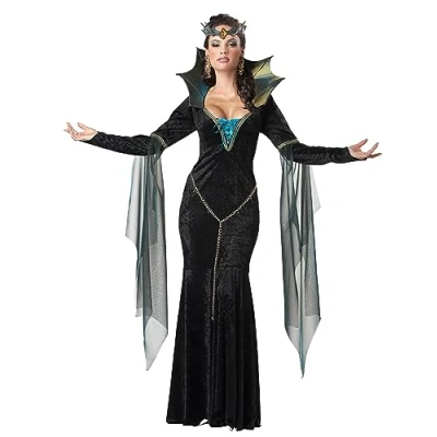 Image of California Costumes 1231 Evil Sorceress Witch/Wizard Adult Sized Costume, Black/Turquoise, S
