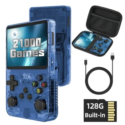 Image of R36S Handheld Game Console, with Open Source Linux System, 128G TF Card 20000 Retro Games, 3.5 inch IPS Screen, Games Console Emulator 3500mAh Battery