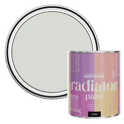 Image of Rust Oleum Grey Heat Resistant Radiator Paint in Gloss Finish Winter 750ml