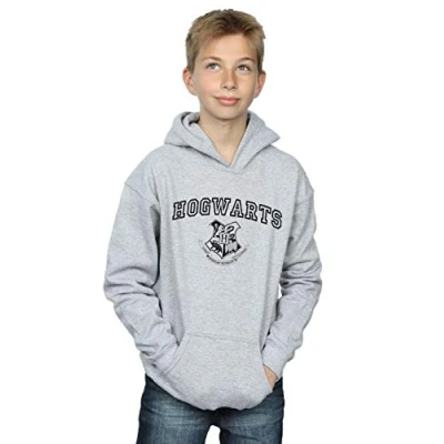 Image of Harry Potter Boys Hogwarts Crest Hoodie Sport Grey 12 13 Years