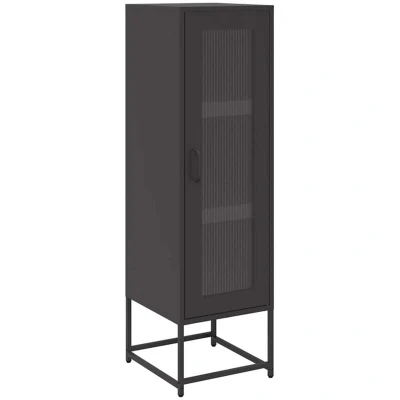Image of vidaXL Highboard Black 36x39x123 cm Cold rolled Steel