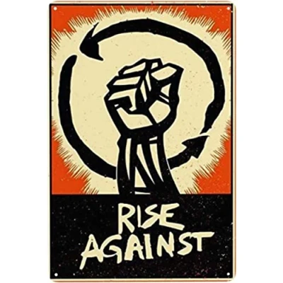 Image of Bioprocess Rise Against Wall Art Decor Metal Sign Poster 8X12 Inches