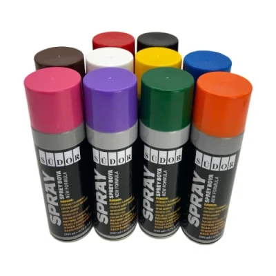 Image of Spray Paint Set 10 Colours Each 200ml Quick Drying Graffiti Can for Wood Stone Wall Metal Glass Black White Blue Green Red Yellow Purple Orange Pink Brown
