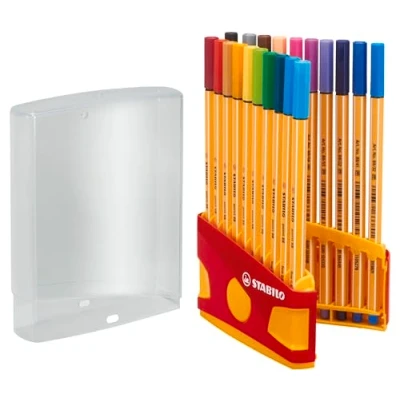 Image of Fineliner STABILO point 88 ColorParade Pack of 20 Assorted Colours with Hanging Loop