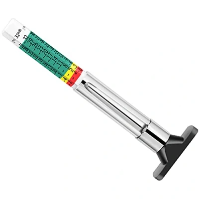 Image of GODESON Tyre Tread Depth Gauge UK, 6 Sided Smart Color Coded Measurement Tool in 25MM/32nds