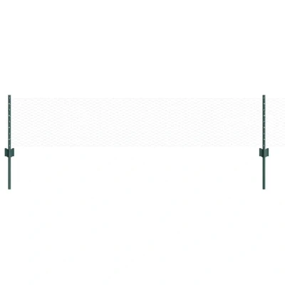 Image of vidaXL Fence Posts 11 pcs U Channel Green 40 cm Steel