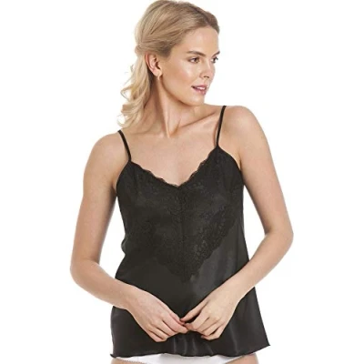 Image of undercover lingerie CT46 Womens Luxury Satin Camisole Black XXOS