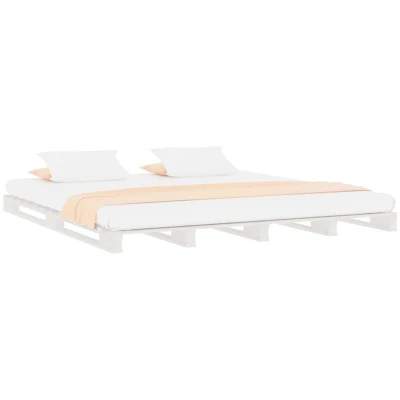 Image of vidaXL Pallet Bed without Mattress White 160x200 cm Solid Wood