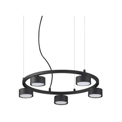 Image of Minor Indoor 5 Lights Circular Ceiling Pendant Lamp Black