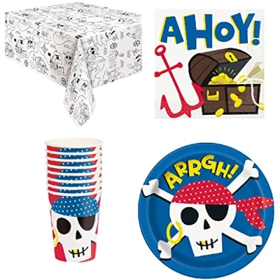 Image of Budget Gifts Ahoy Pirate Party Pack For 16 Guests