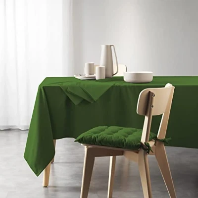 Image of Douceur d&#039;Intérieur, Rectangular Tablecloth (140 X 240 cm) Mistral Green, Recycled Cotton