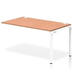 Image of Impulse Bench Single Row Ext Kit 1400 White Frame Desk Beech