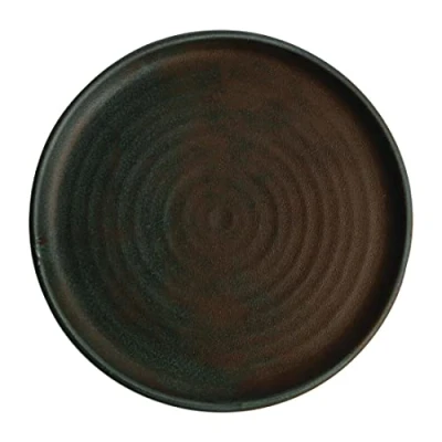 Image of Olympia Canvas Small Rim Round Plate Green Verdigris 265mm (Pack of 6)