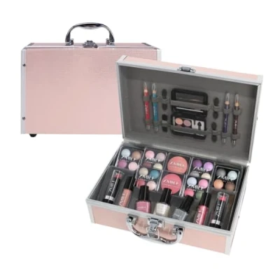 Image of ZMILE Cosmetics EYE CATCHER Rose Gold Cosmetic Case Vegan with Make Up Set for On the Go, Traveling and as a Gift