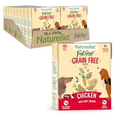 Image of Naturediet Feel Good Wet Dog Food, Natural and Nutritionally Balanced, Grain Free, Chicken, 390g (Pack of 18)