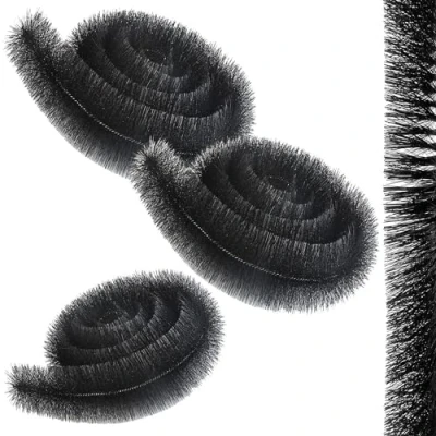 Image of Strong Black Moss Leaf Drain Down Pipe 4m x 100mm Gutter Cleaning Unblocking Brush Tool (1)
