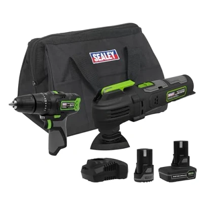 Image of Sealey 2 x 10.8V SV10.8 Series Combi Drill &amp; Multi Tool Kit