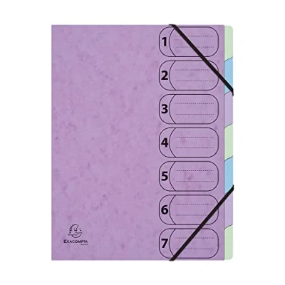 Image of Exacompta Ref. 56560E 1 HARMONIKA Aquarel folder with elastic bands and printed windows extendable back glossy card cover 7 compartments size 24.5x32cm A4 random colours
