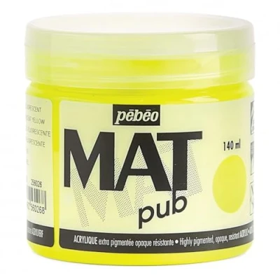 Image of PEBEO Mat Pub, Fluorescent Yellow, 140ml