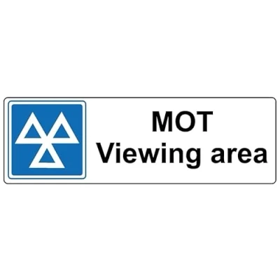 Image of MOT Viewing Area Safety Sign (L) 1mm Plastic (300mm x 100mm)